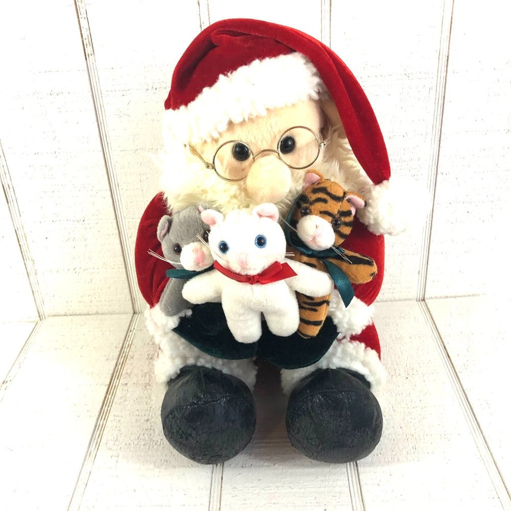 FIESTA Antique Santa with Kittens Plush Christmas Holiday’s
